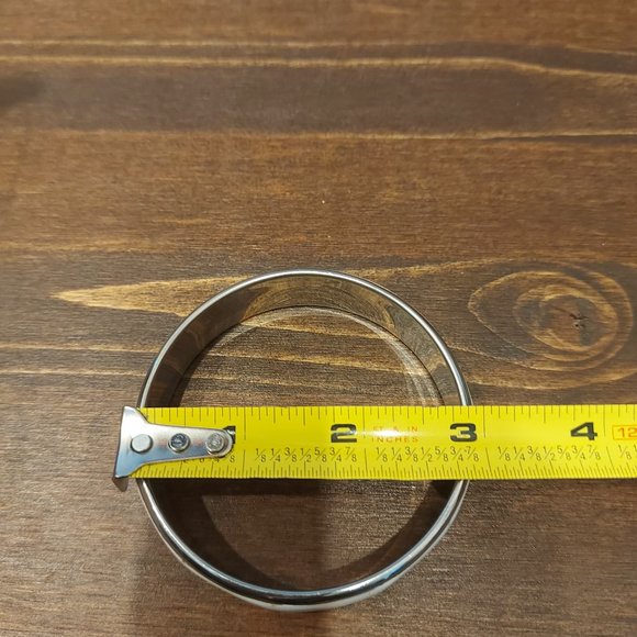 Vintage 80's Style Mixed Media Bangle - Silver - Picture 5 of 6